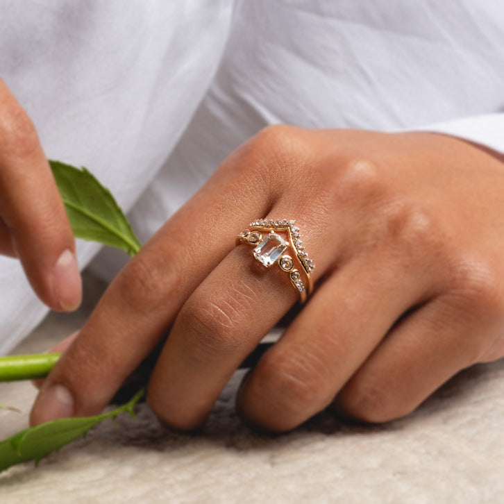 14K Gold Vintage Inspired Majesty Ring - Elegant Statement Jewelry for Women, Perfect for Weddings, Anniversaries & Special Occasions