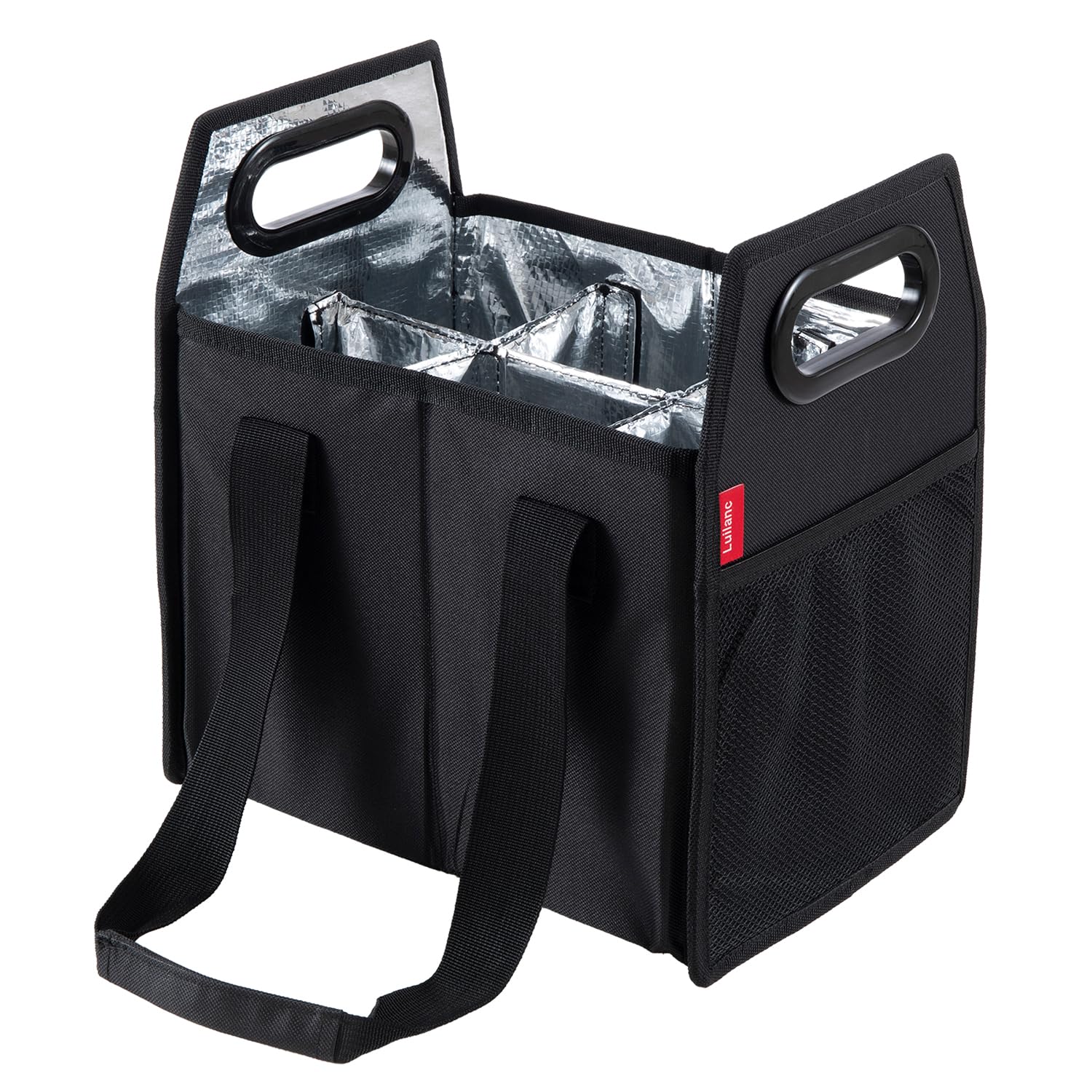 Collapsible 6-Bottle Wine Carrier Case - Reusable Portable Wine Storage Box for Travel, Picnics & Grocery Shopping - Perfect for Moving, Vacations & Wine Tasting Accessories