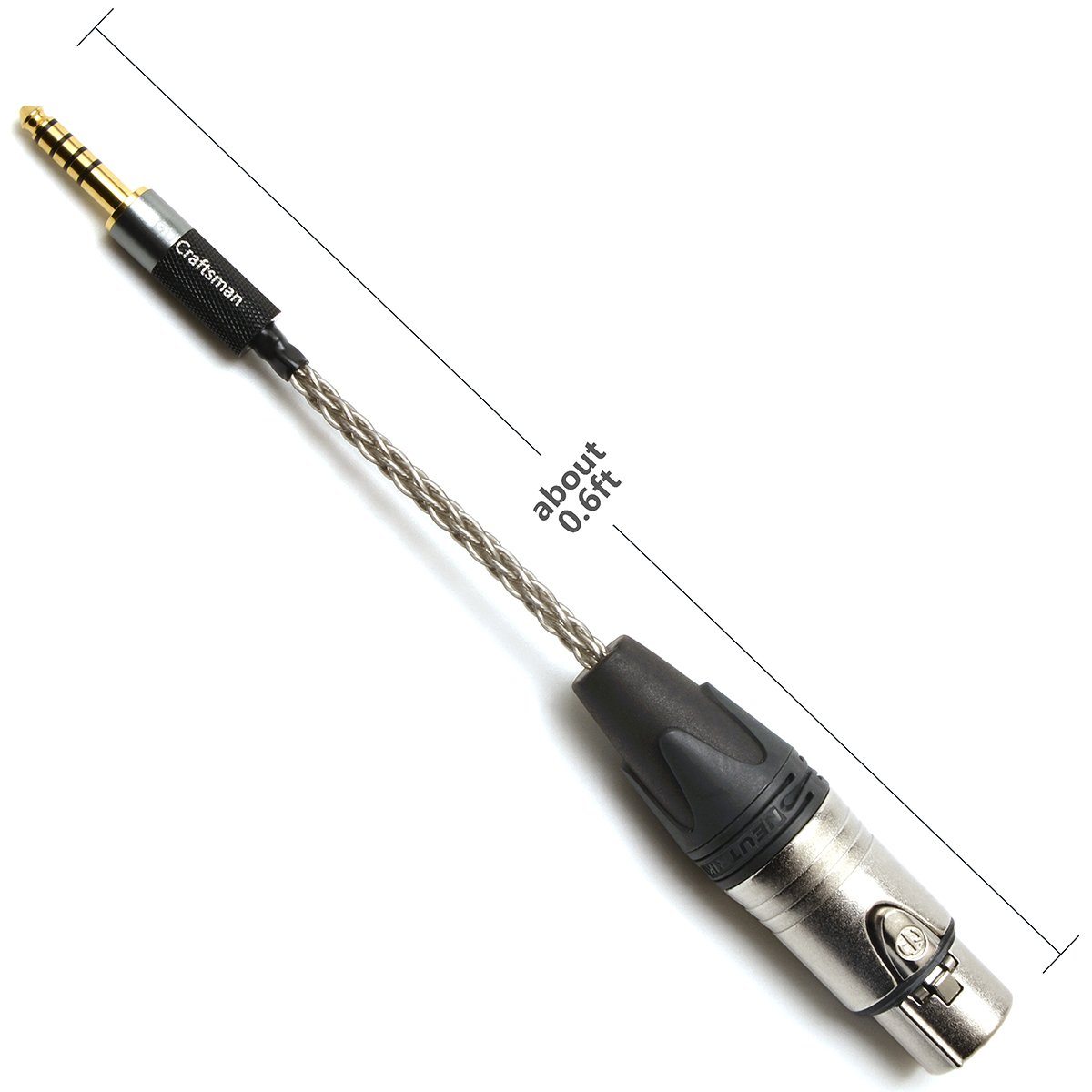 GUCraftsman 4-Pin XLR Female to 4.4mm Male Balanced Audio Adapter - Professional Studio & Hi-Fi Equipment Connection for Headphones, Microphones, and Audio Interfaces
