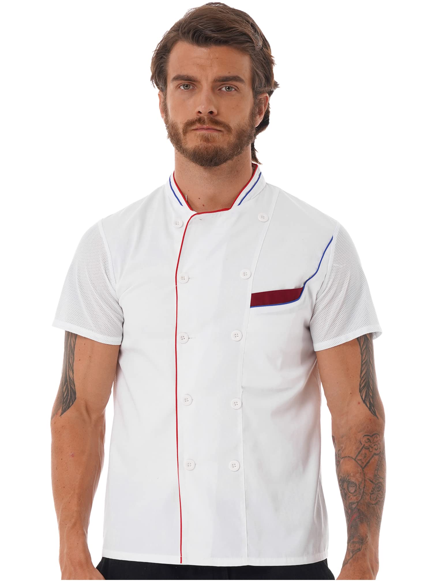 Easyforever Letter Embroidery Unisex Chef Jacket - Professional Kitchen Uniform for Men & Women - Restaurant Cook Coat with Breathable Fabric - Perfect for Chefs, Bakers & Culinary Students