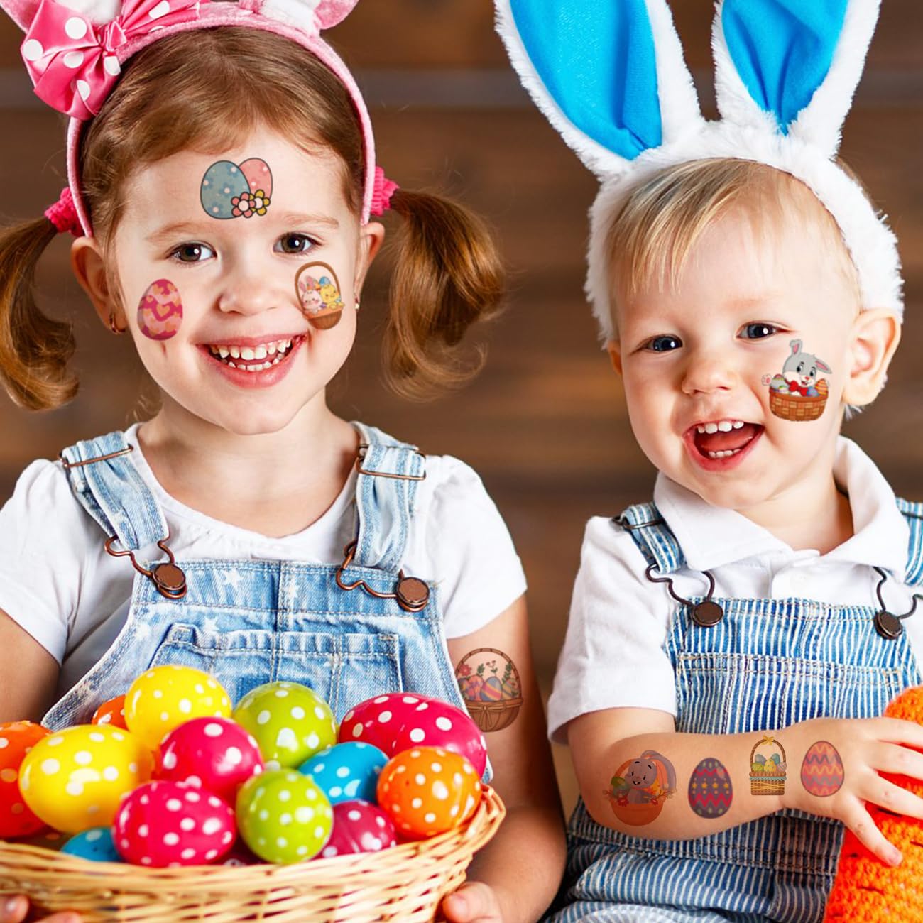 Easter Temporary Tattoos for Kids - 74 Sheets Easter Egg & Bunny Tattoos for Boys & Girls - Party Favors, Goodie Bag Fillers - Perfect for Easter Celebrations, Birthday Parties & Classroom Activities