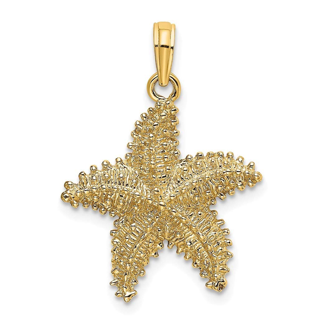 14K Gold Seashell and Starfish Charm Pendant Necklace with Beaded Texture - Elegant Nautical Jewelry Gift for Women - Perfect for Beach Vacations, Summer Outfits & Special Occasions