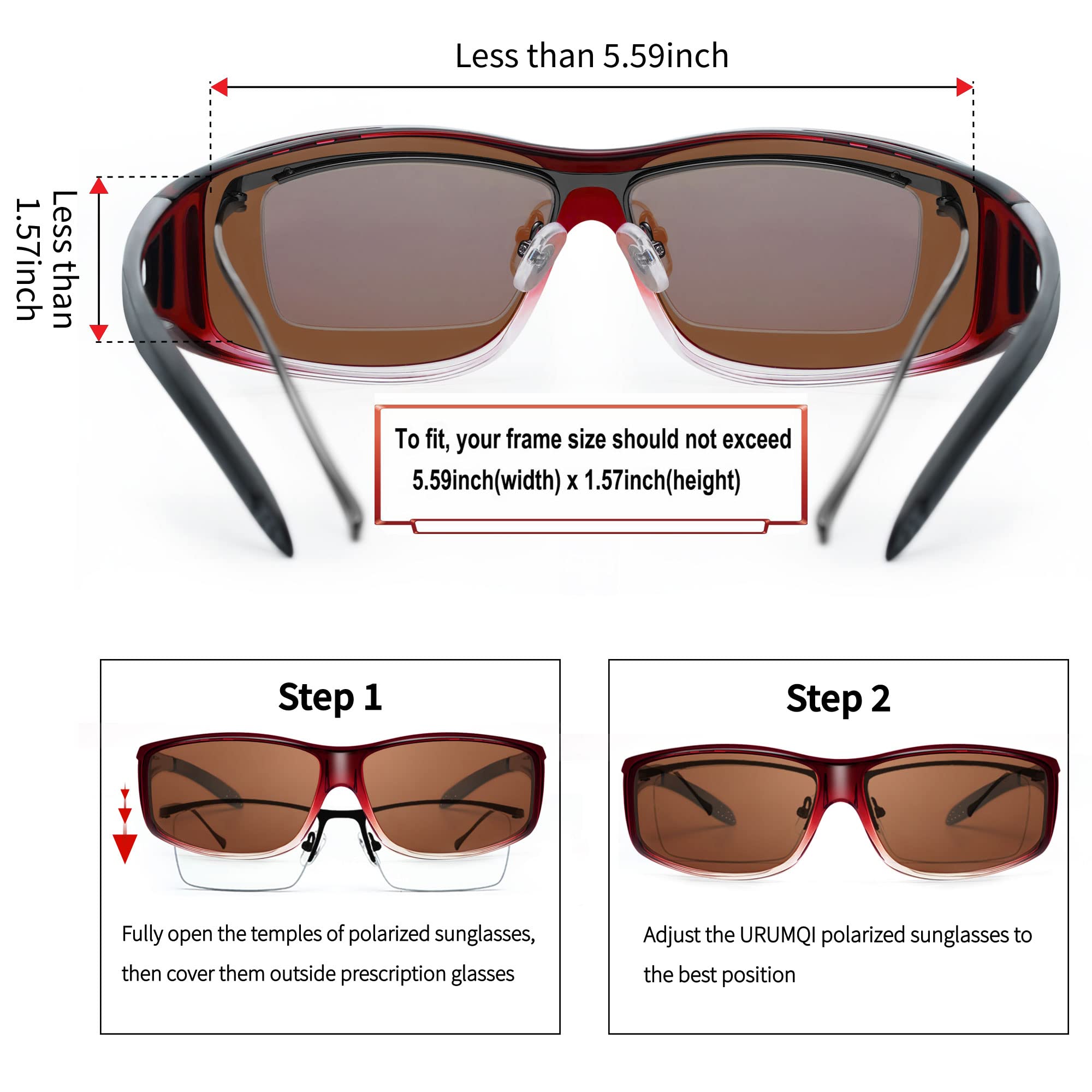 Polarized Sunglasses for Men & Women - Wrap-Around Driving Sunglasses with 100% UV Protection - Lightweight Fit Over Glasses for Outdoor Sports & Daily Wear
