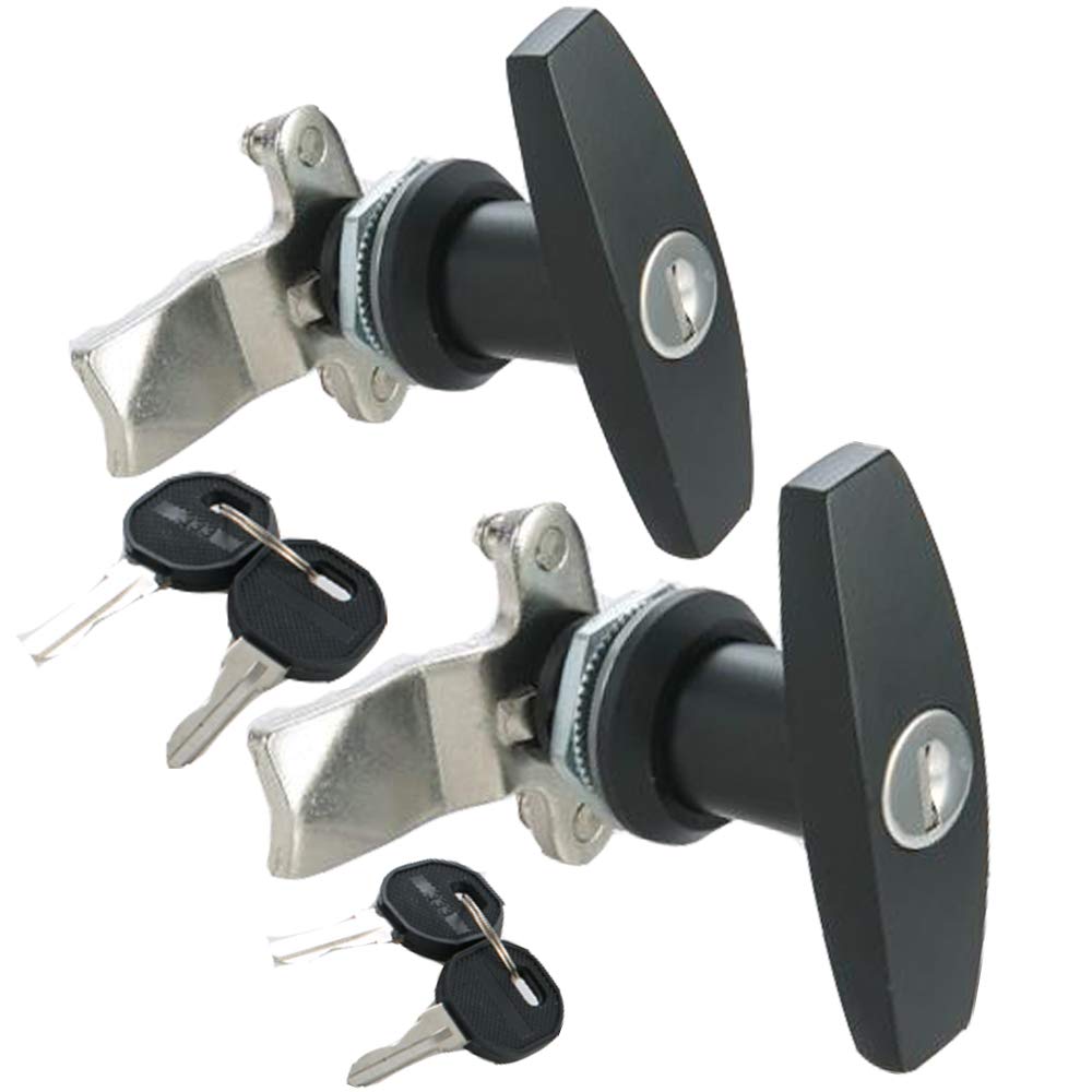 2PCS Black T-Handle Lock Keyed Alike for RV, Garage, Cabinets, Drawers & Letter Boxes - Secure Storage Solution for Home, Office & Outdoor Use