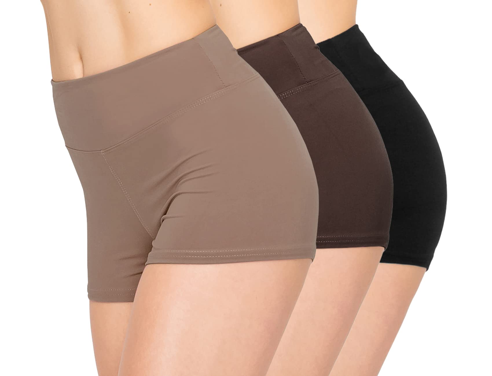 ALWAYS 3 Pack Yoga Shorts for Women - Ultra Soft & Comfortable Workout Shorts | Perfect for Yoga, Pilates, Gym & Lounge Wear