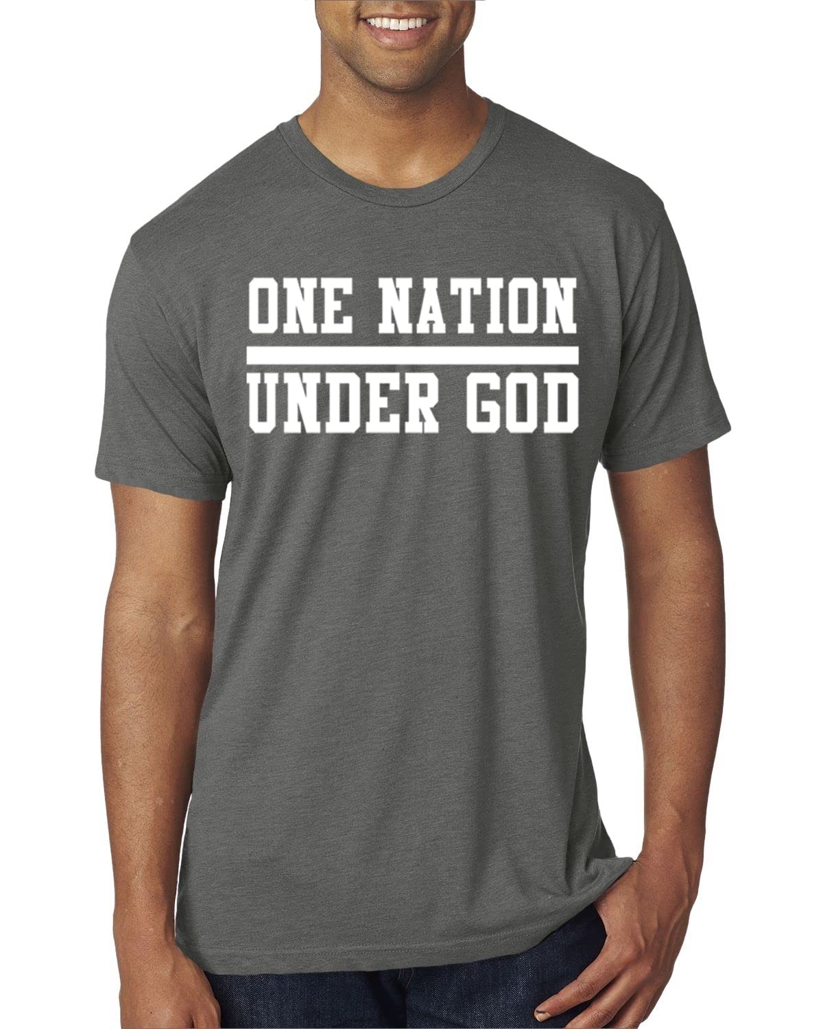 One Nation Under God Inspirational Christian Men's Premium Tri-Blend T-Shirt - Comfortable Religious Tee for Church, Bible Study & Daily Wear