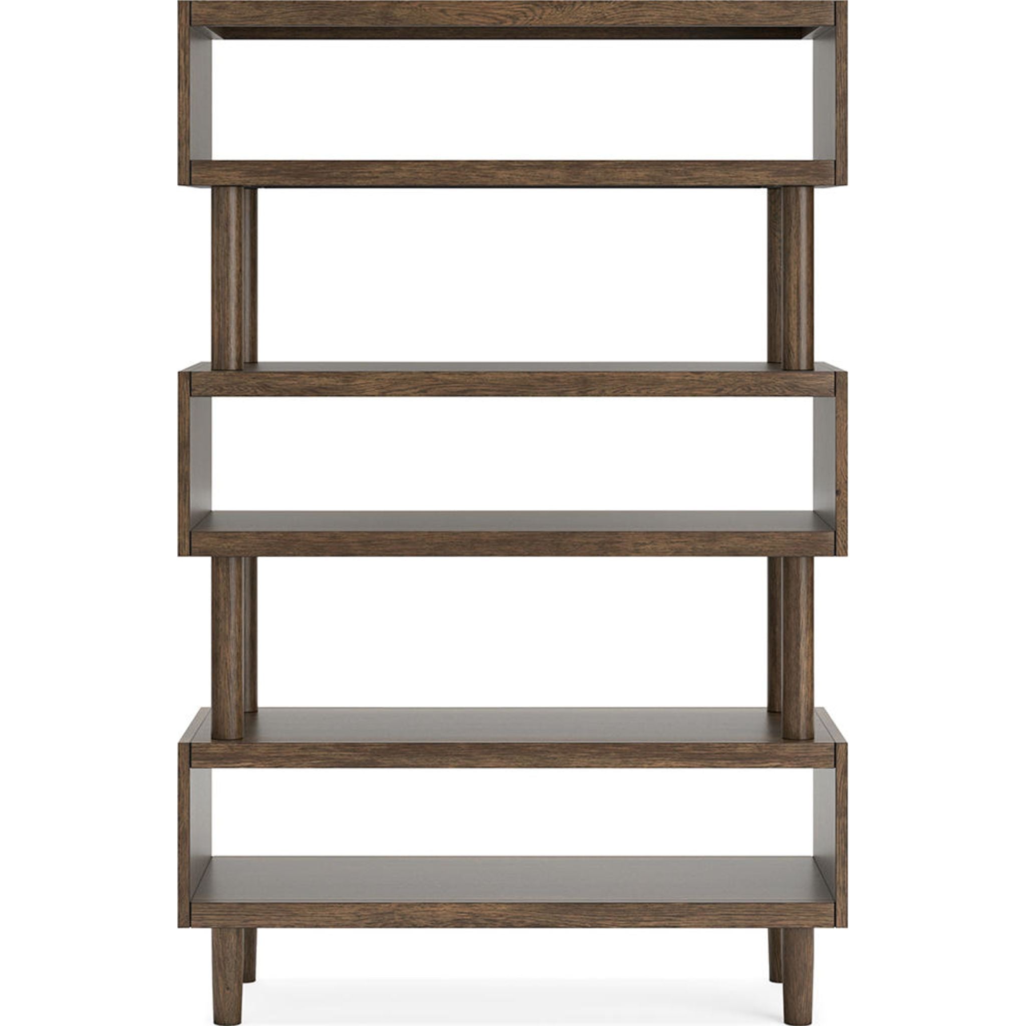 Austanny 5-Tier Wooden Bookcase - Warm Brown Bookshelf for Living Room, Bedroom & Office - Stylish Storage Solution for Books, Decor & Essentials
