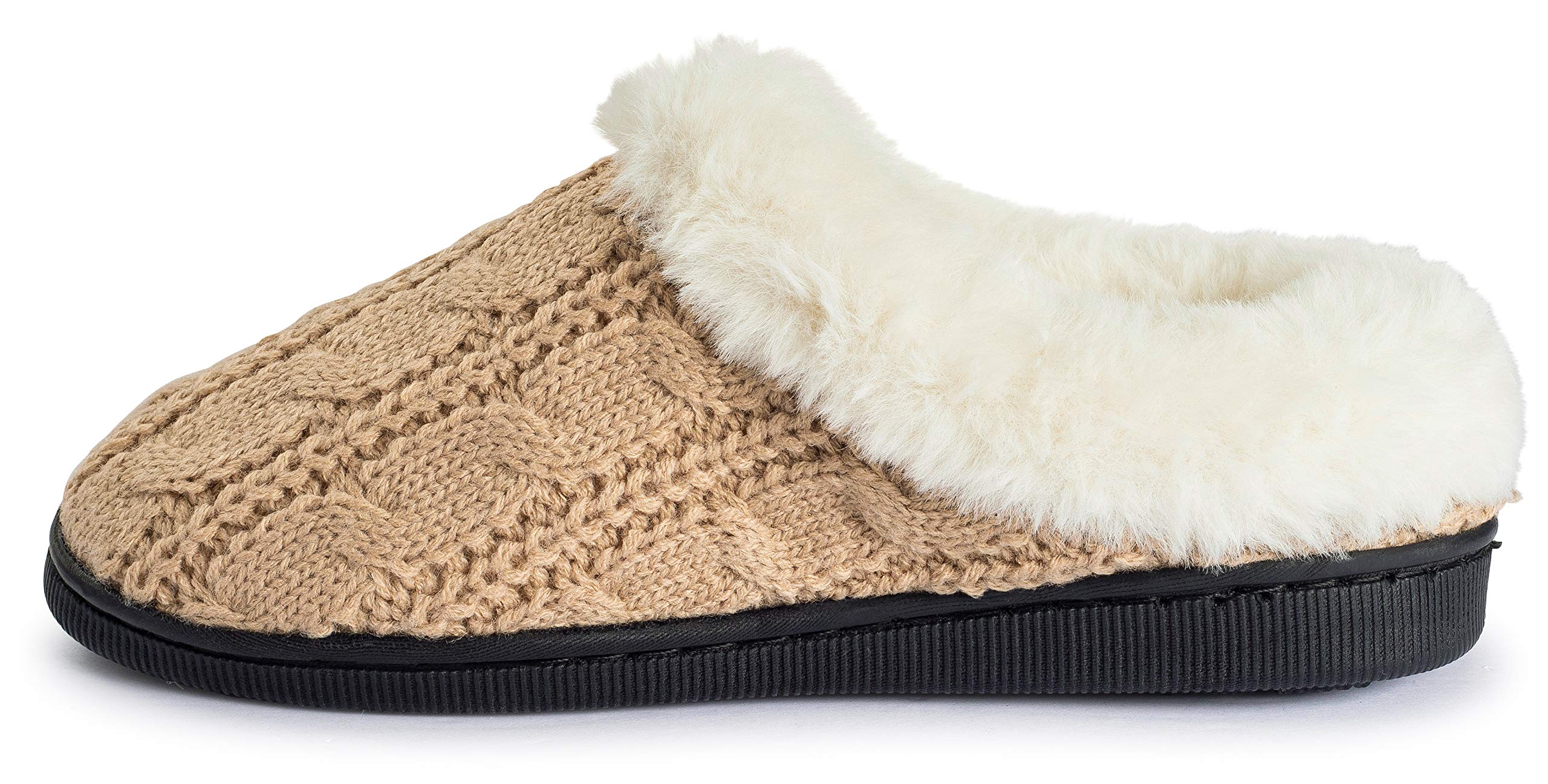 Cozy Girls Cable Knit Slippers - Fleece Lined House Shoes for Indoor Comfort - Perfect for Winter, Home & Lounge Wear