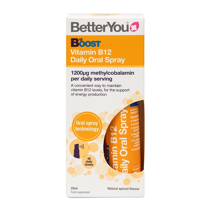 BetterYou Boost Daily Vitamin B12 Oral Spray 25ml - Fast Absorption Energy Support for Adults & Kids - Perfect for Busy Lifestyles & Active Families