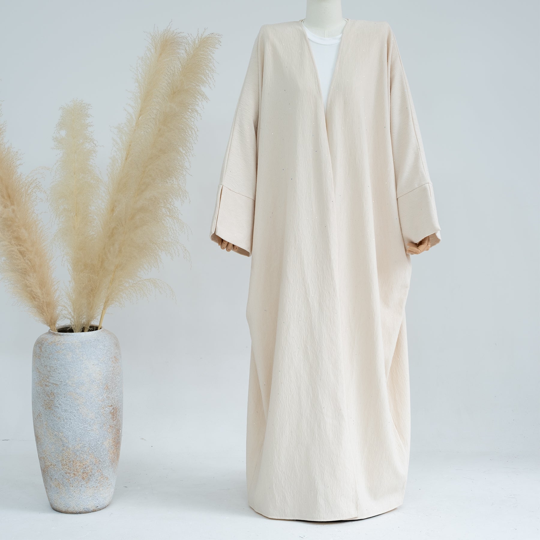 Dera Textured Fall Winter Duster Coat for Women - Ivory Long Cardigan | Perfect for Office, Date Night & Casual Outfits