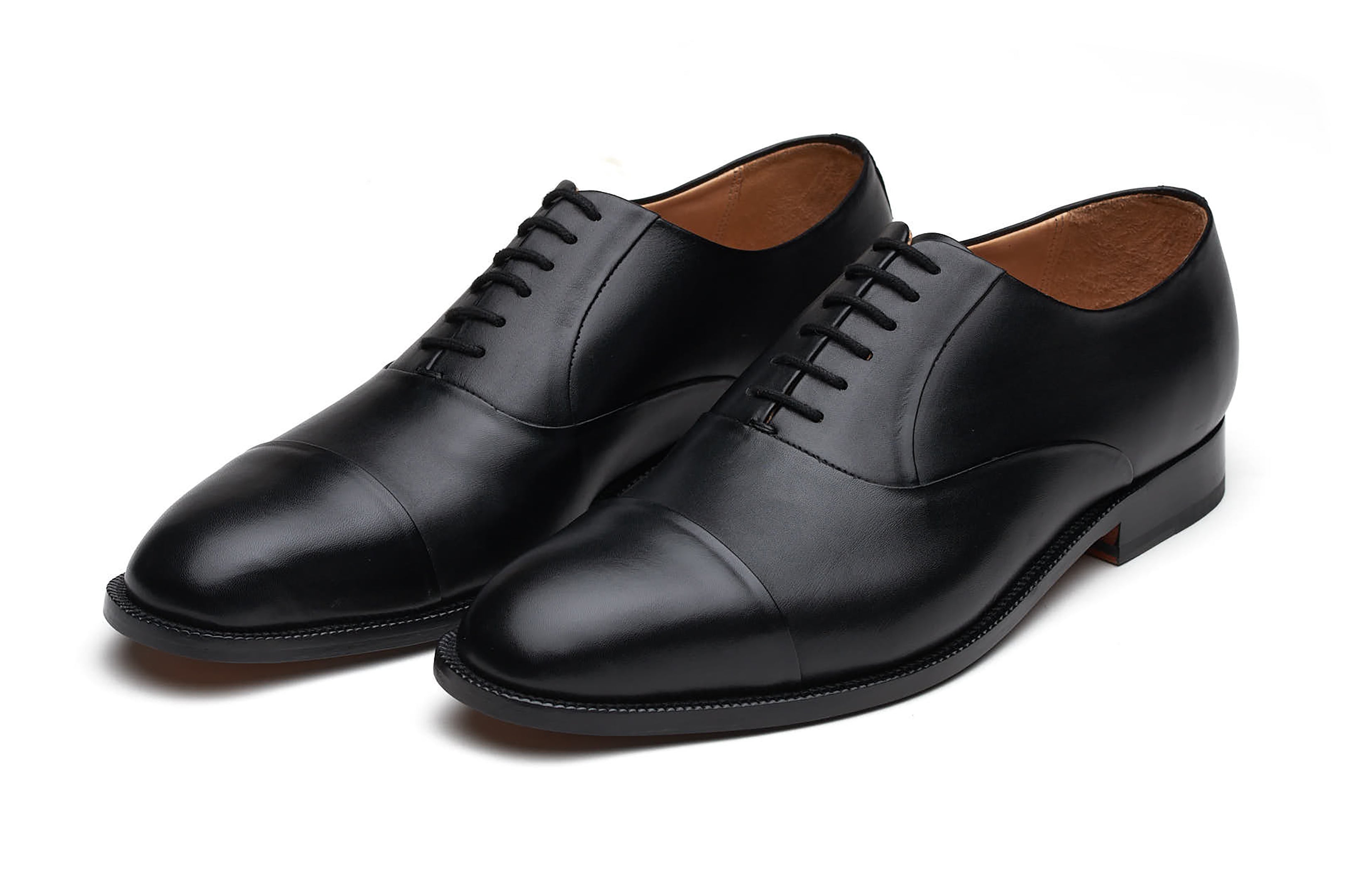 Premium Black Blind Stitch Captoe Oxford Dress Shoes for Men – Perfect for Business, Formal Events & Office Wear