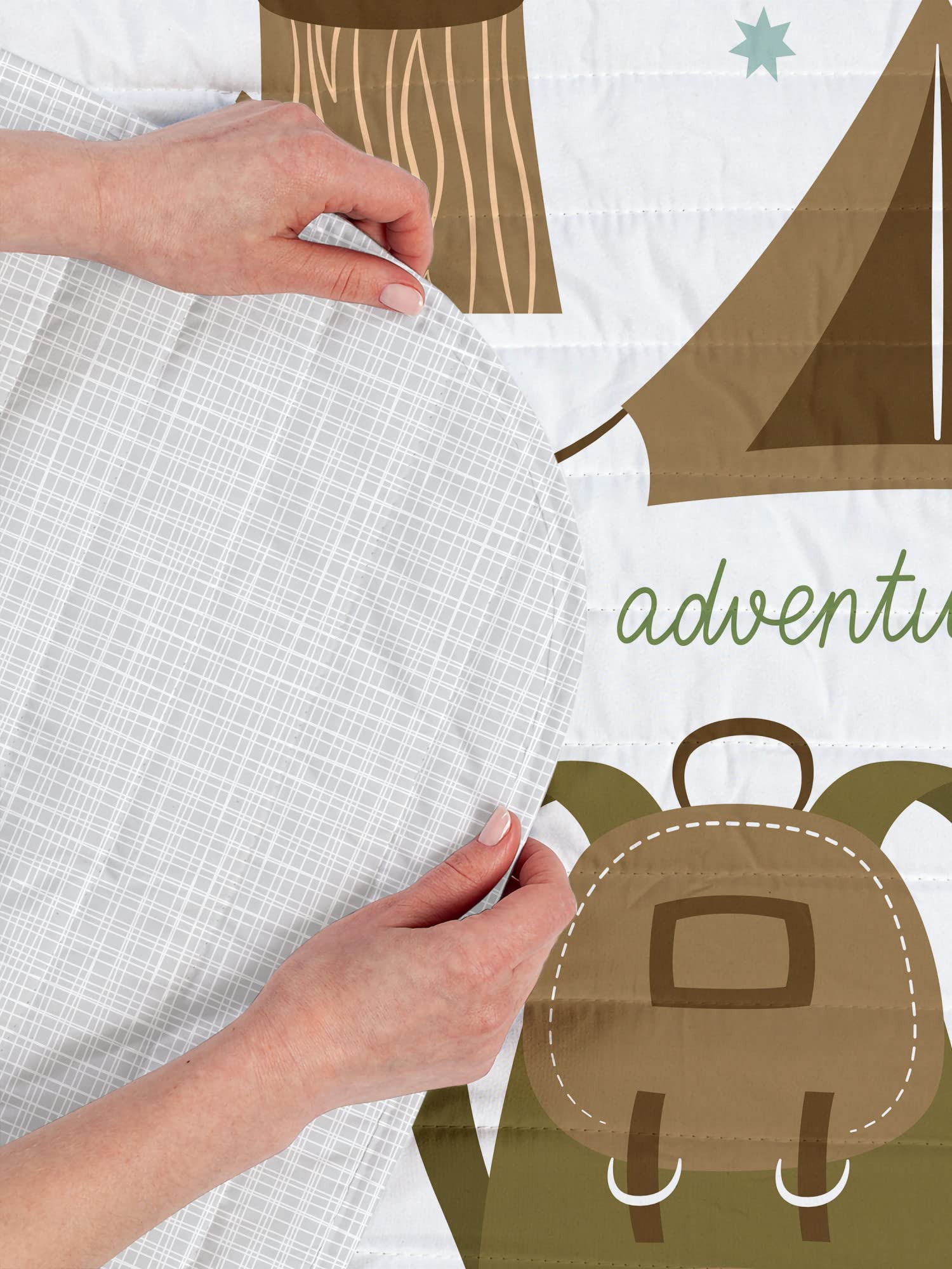 Ambesonne Adventure Reversible King Size Bedspread Set - Camping Theme Microfiber Comforter with Pillow Shams (Sepia Green Orange) - Perfect for Outdoor Enthusiasts & Cabin Decor