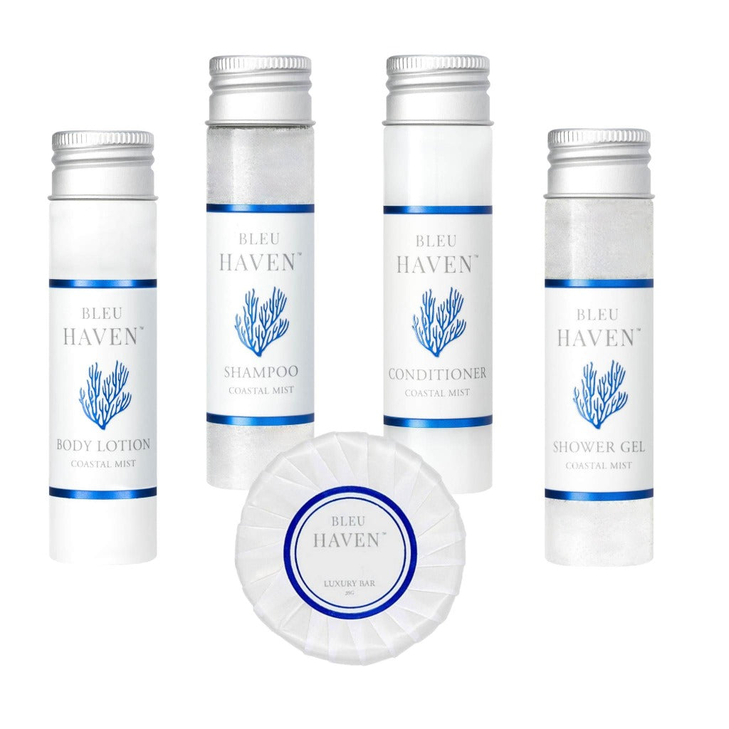 Luxury Hotel Toiletries Set in Elegant Presentation Bags - Travel Size Shampoo, Conditioner, Body Wash & Lotion - Perfect for Hotels, Spas, Gifts & Travel Accessories