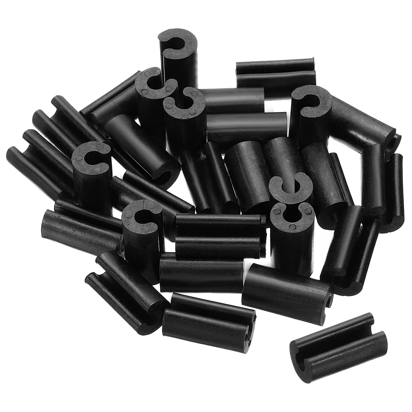 PATIKIL 30-Pack Plastic Sink Rack Feet - 4.8mm ID x 9.5mm OD Replacement Bumpers for Kitchen Sink Grids - Black Protective Wire Protectors (Perfect for Extending Sink Grid Life & Preventing Scratches)