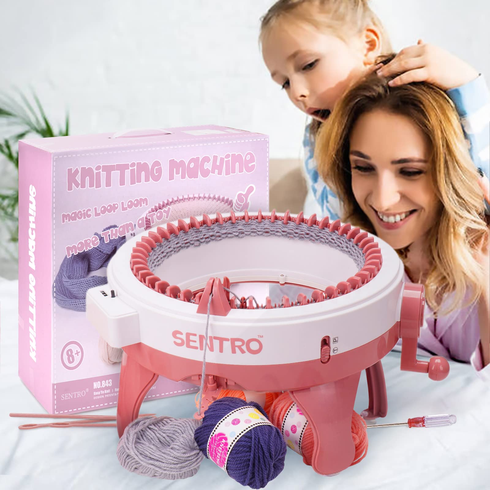 SENTRO 48 Needle Knitting Machine - Dual Mode DIY Braid Maker for Adults & Kids | Portable Knitting Device for Home, Living Room, Patio & Crafts | Perfect Gift for Knitting Enthusiasts (Model A48)