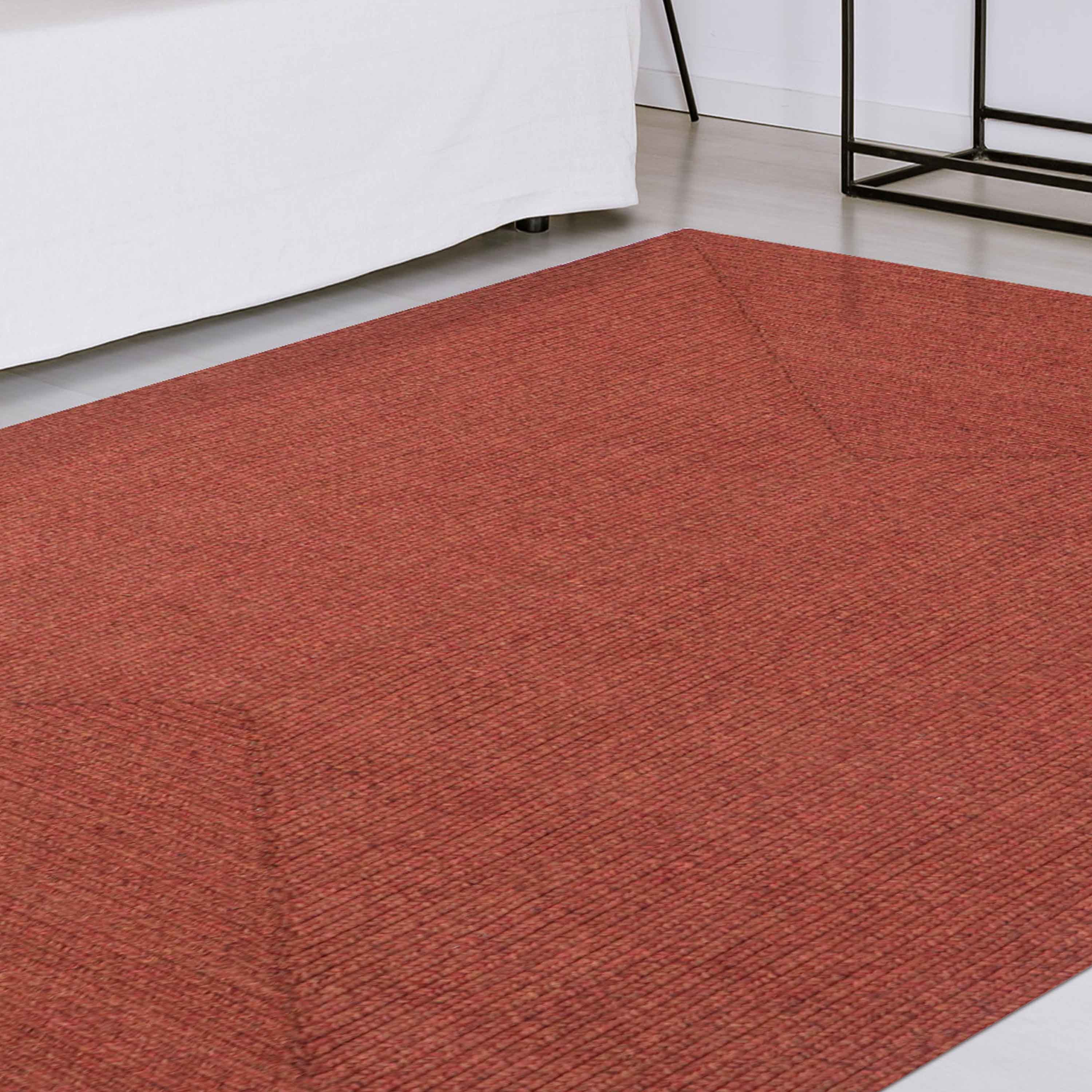 Bohemian Rectangle Indoor Outdoor Rugs - Solid Braided Jute Area Rug for Living Room, Bedroom, Patio & Deck - Non-Slip Eco-Friendly Home Decor