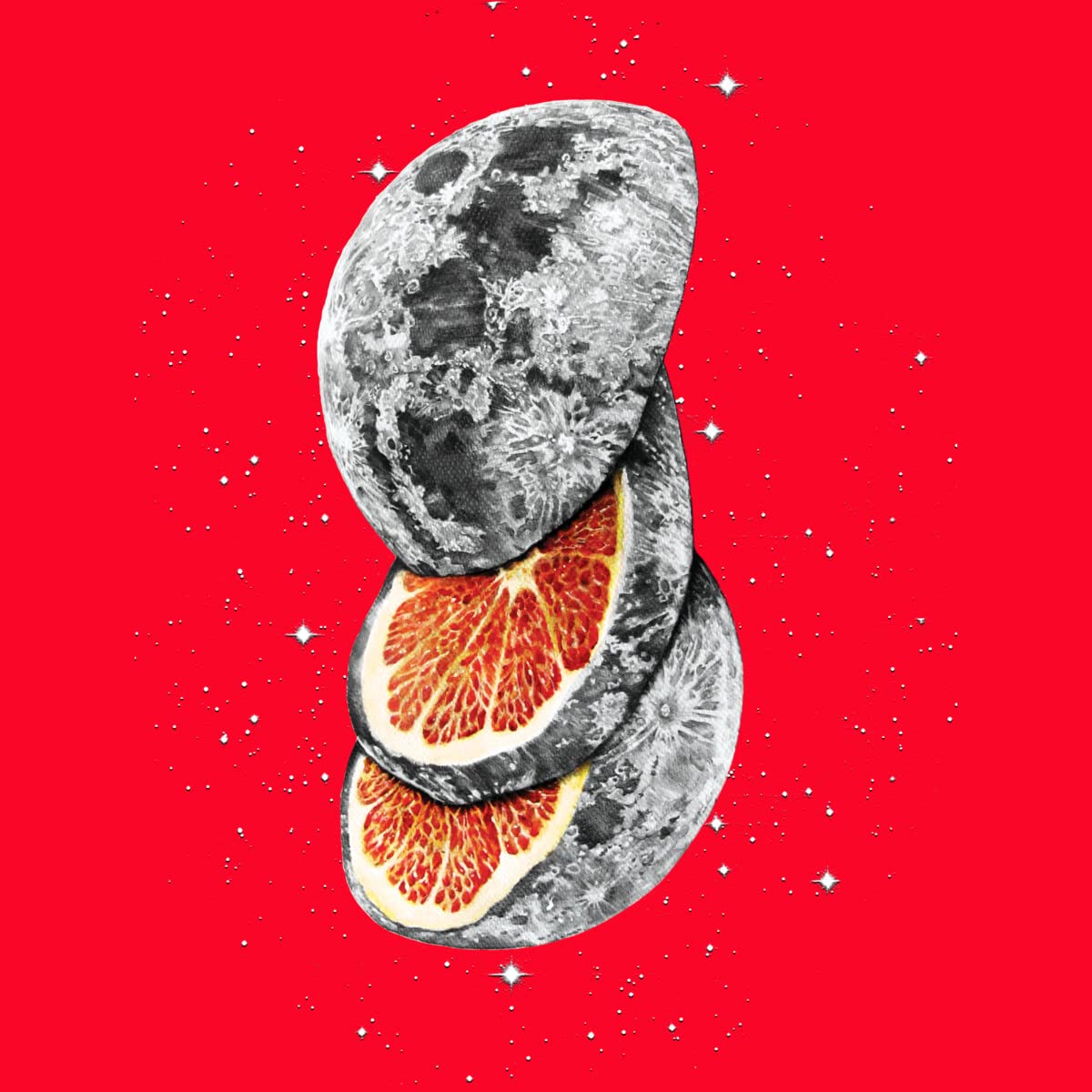 Design By Humans Women's Lunar Fruit by JPOrmiston Racerback Tank Top - Soft Breathable Workout & Yoga Top - Perfect for Gym, Running, and Summer Fashion
