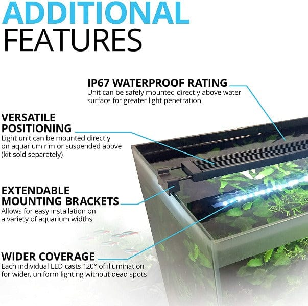Fluval Aquasky Bluetooth LED Aquarium Light - Smart Control for Freshwater & Saltwater Fish Tanks - Perfect for Home, Office & Aquascaping