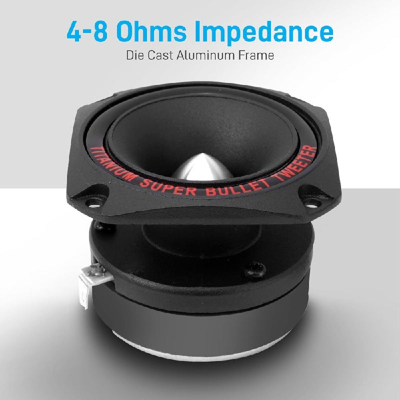 Pyramid TW 44 1 Inch 300 Watt Heavy Duty Titanium Super Tweeter - High Performance Car Audio Speaker for Crystal Clear Sound in Vehicles, Home Theater & DJ Systems