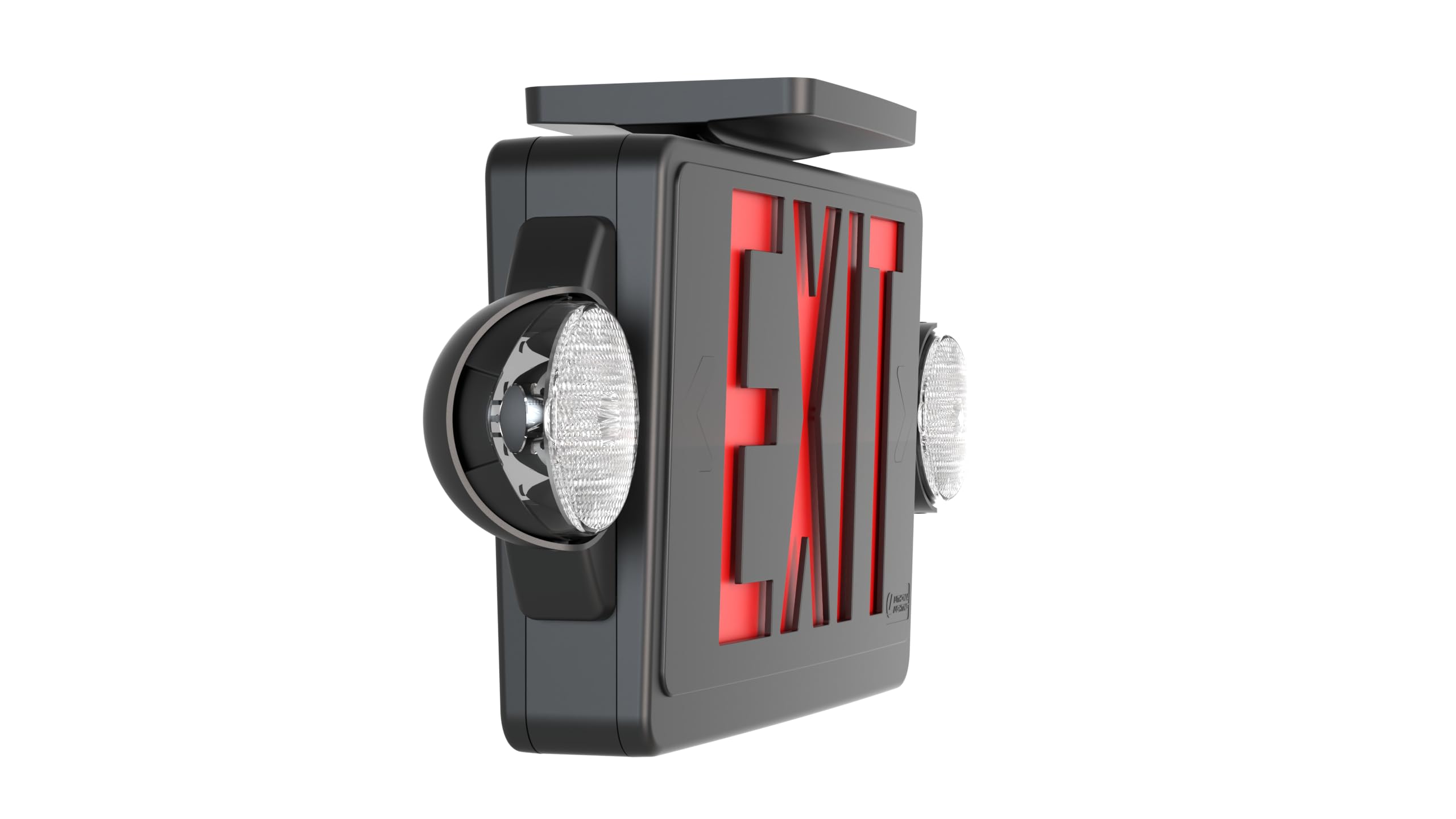 Lithonia Lighting LHQM LED B R M6 - 2-Light LED Exit Sign with Emergency Backup, Red Stencil & Black Housing - Ideal for Commercial Buildings, Warehouses & Public Safety Areas