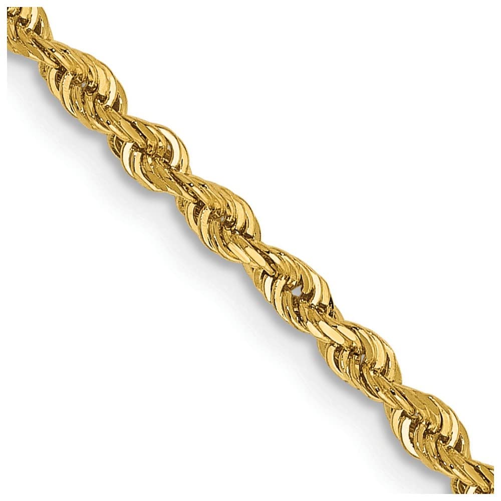 14K Yellow Gold 2.25mm Quadruple Rope Chain Necklace for Men & Women | Diamond2Deal | Elegant Jewelry Gift for Anniversary, Birthday & Special Occasions