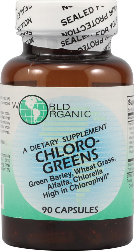 Organic Chlorophyll Supplement - World Organic Chloro Greens 90 Capsules for Detox & Energy Boost - Supports Immune System & Digestion - Perfect for Daily Wellness Routine & Active Lifestyle