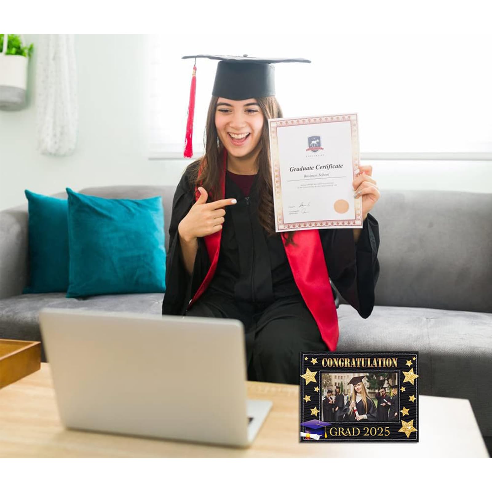 FLYAB Graduation Picture Frame 2025 - High School & College Graduation Gifts for Her, Him, Daughter, Son | Class of 2025 Photo Frame for Women, Men, Girls, Boys | Perfect for Graduation Party Decor, Office Display & Family Keepsake