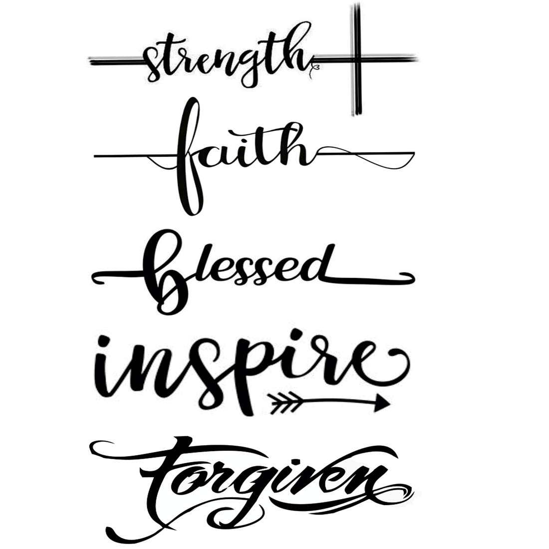 Voorkoms® Forgiven with Strength Small Hand Tattoo - Meaningful Wrist & Finger Tattoo Designs for Women & Men - Perfect for Minimalist Tattoo Lovers, Couples Matching Tattoos & Spiritual Symbol Enthusiasts