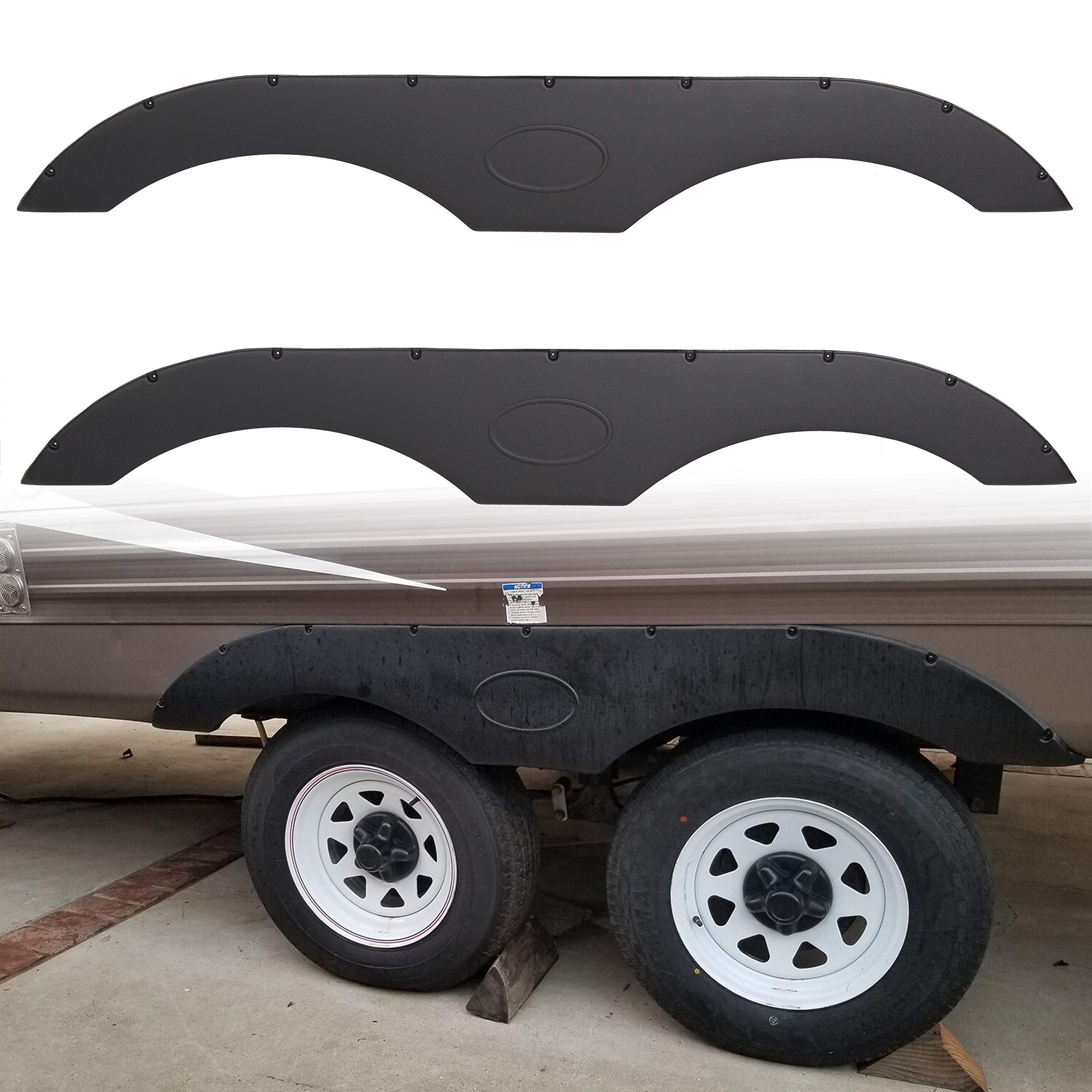 ECOTRIC RV Fender Skirt Replacement for Tandem Trailers, Campers & RVs - Durable Black Mud Flap | Perfect for Road Trips, Camping & RV Maintenance