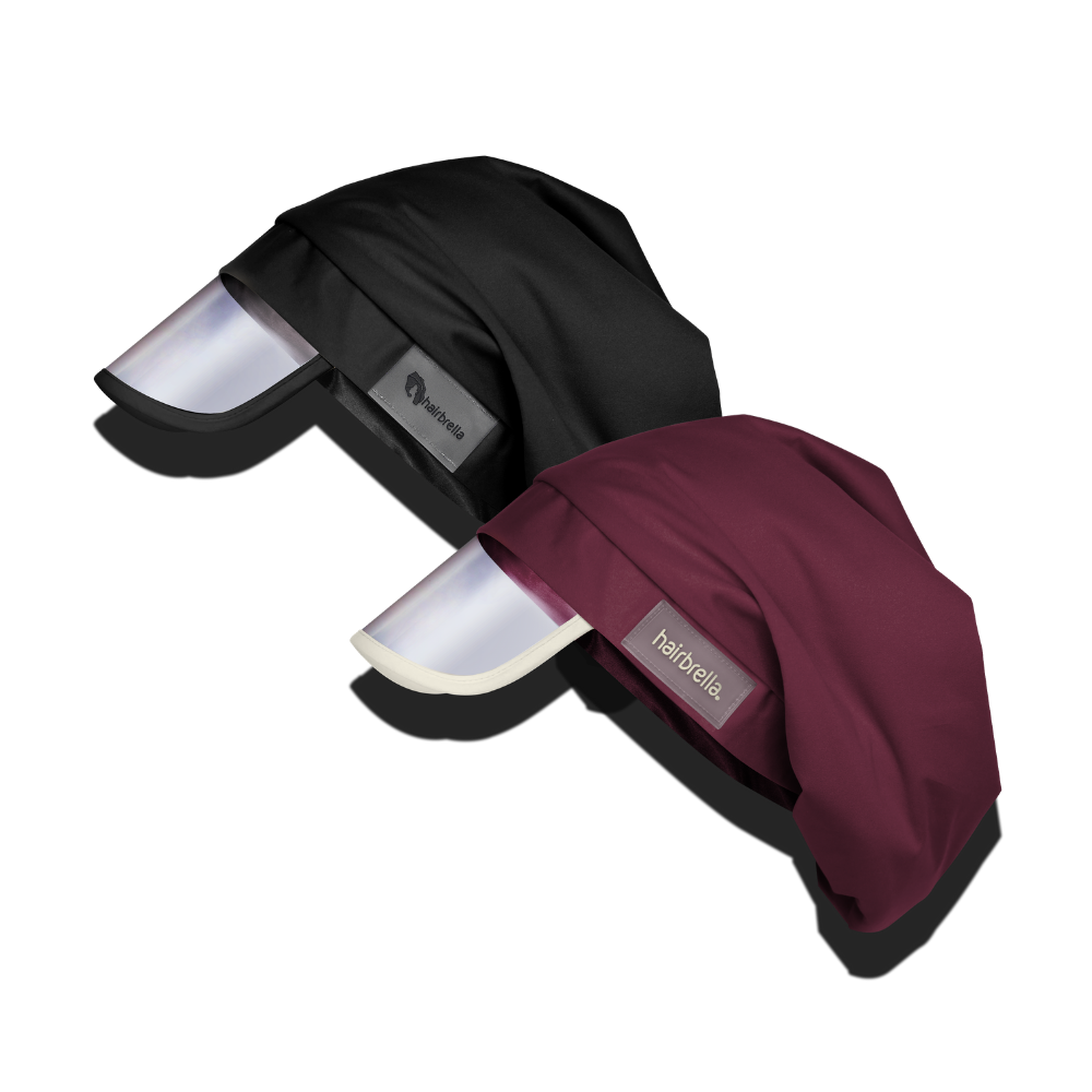 Hairbrella Classic Satin Lined Rain Hat Bundle (2 Pack) - Waterproof & Stylish Hair Protection for Women - Perfect for Rainy Days, Commuting & Outdoor Activities