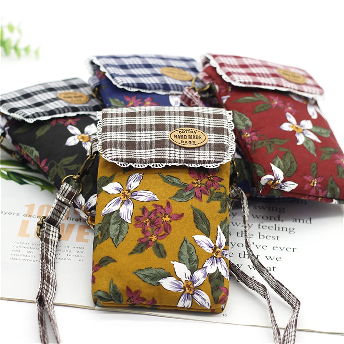Handmade Cotton Crossbody Shoulder Bag for Women - Floral Pattern Bohemian Purse for Teens & Youth | Perfect for School, Travel & Casual Outings