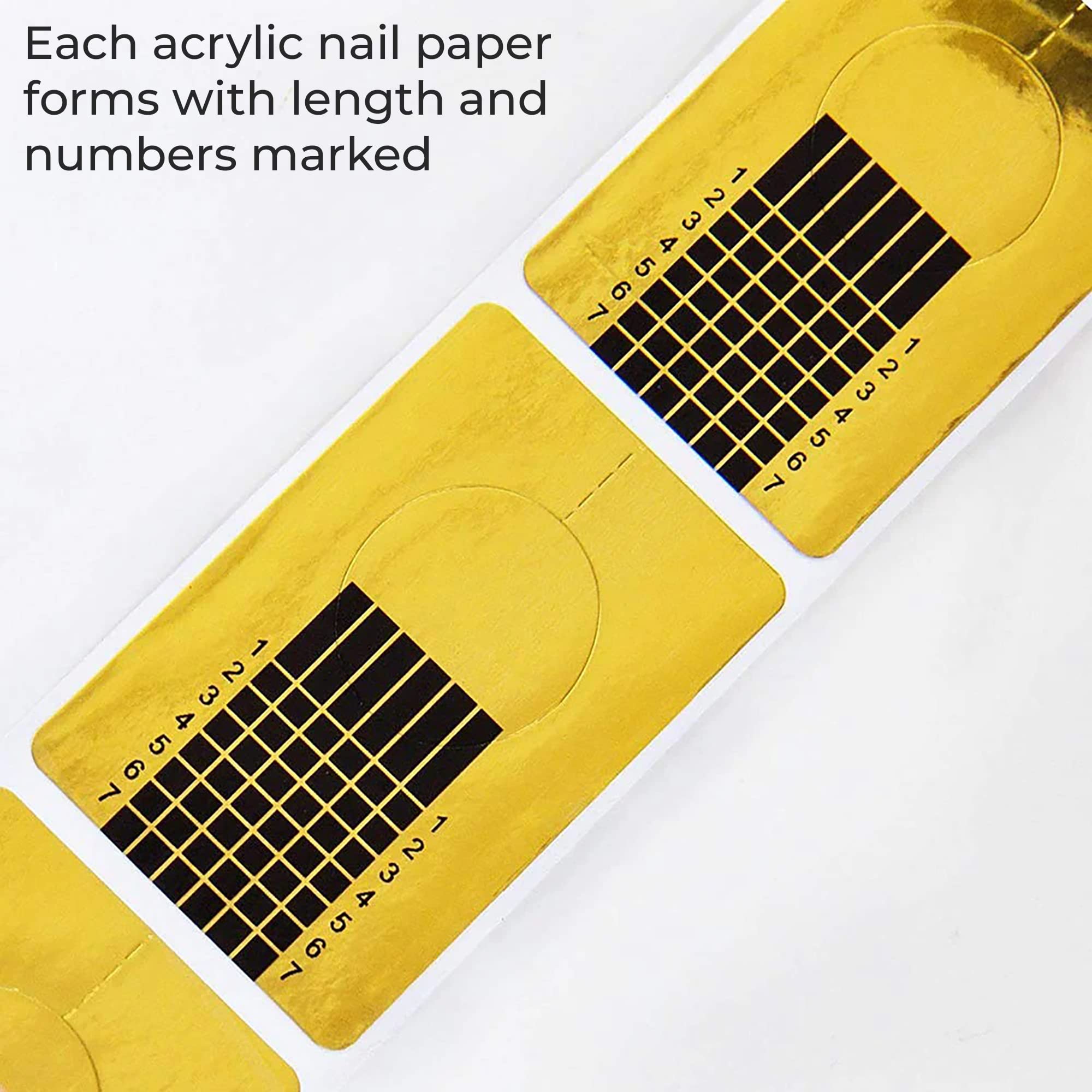 MAPPERZ Gold Horseshoe Nail Extension Tips - 50 Pack Thick Paper Forms for Acrylic & Gel Nails | Professional Nail Art Accessories for Salon & DIY Manicures | Perfect for Nail Extensions & Creative Designs