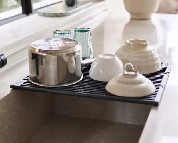 Foldable Grey Sink Drainer - Space Saving Dish Drying Rack for Kitchen Countertops | Perfect for Small Apartments & RVs