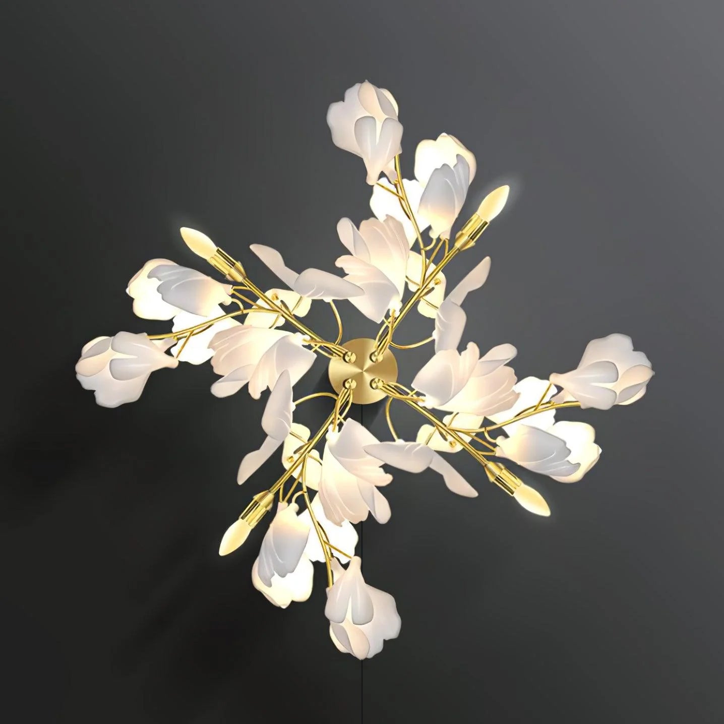 Gingko Flowers Plug-in Wall Lamp - Decorative Night Light for Bedroom, Nursery, Living Room & Hallway