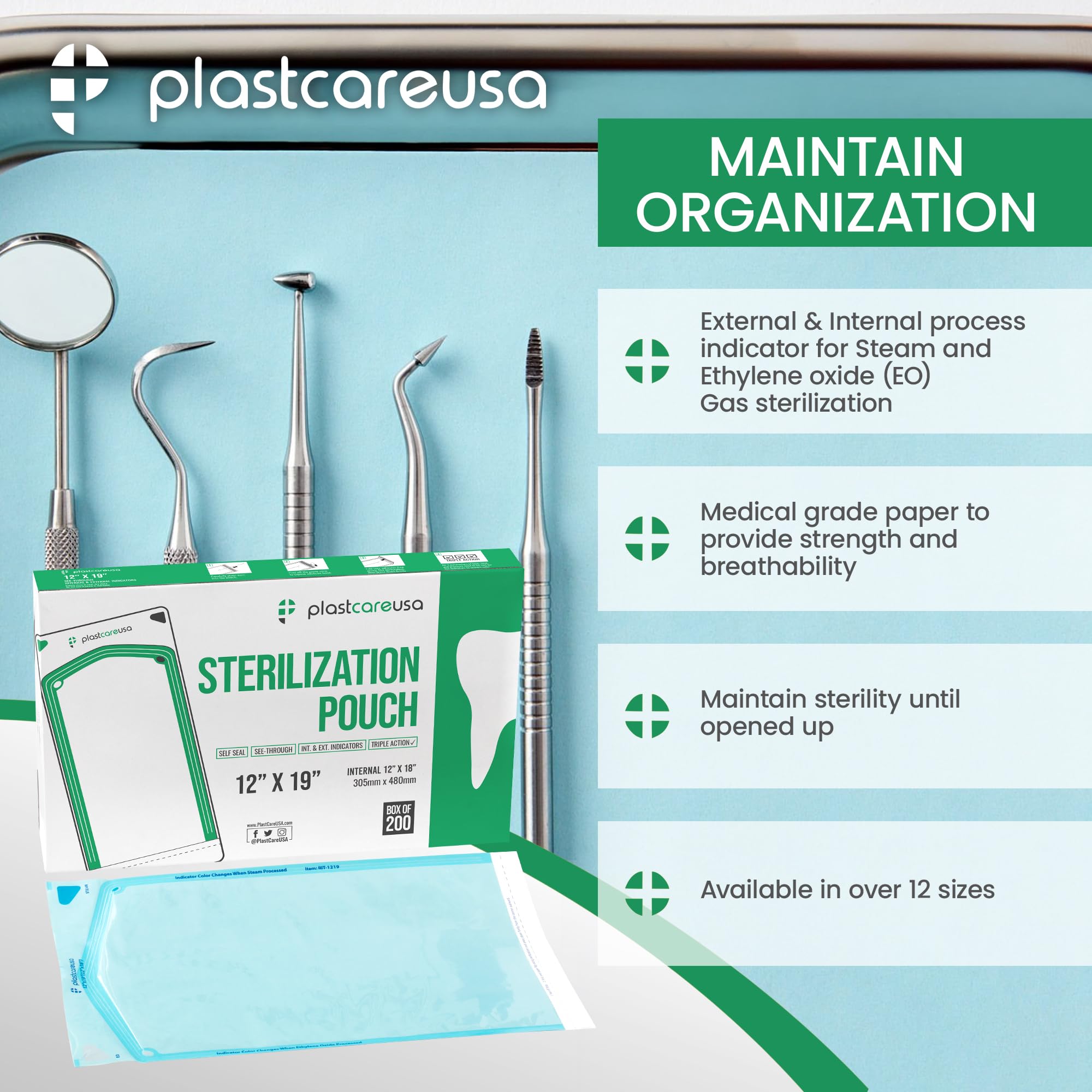 2000 Bulk Sterilization Pouches for Medical & Dental Instruments - 12