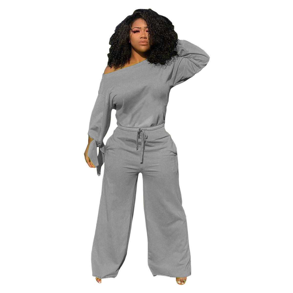 Posijego Women's Long Sleeve Jumpsuit - Basic Crewneck One Piece Romper for Women | Casual Fall Outfit for Work, Travel & Date Night