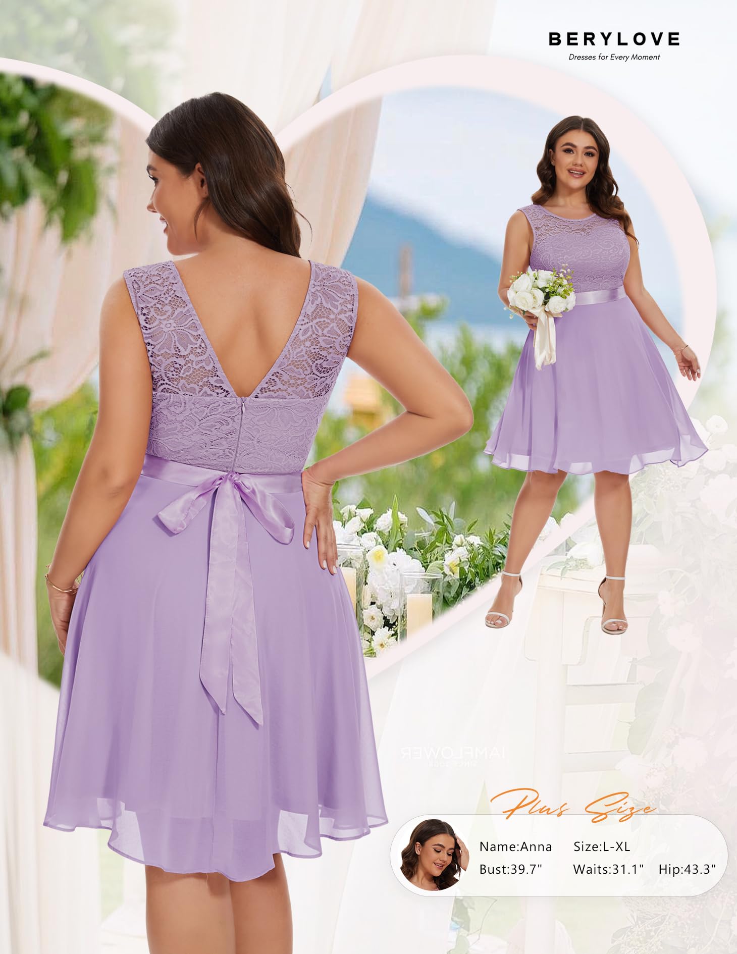 BeryLove Women's Short Prom Dress Lace Wedding Guest Cocktail Party Bridesmaid Formal Evening Gown - Perfect for Homecoming, Quinceañera, and Special Occasions