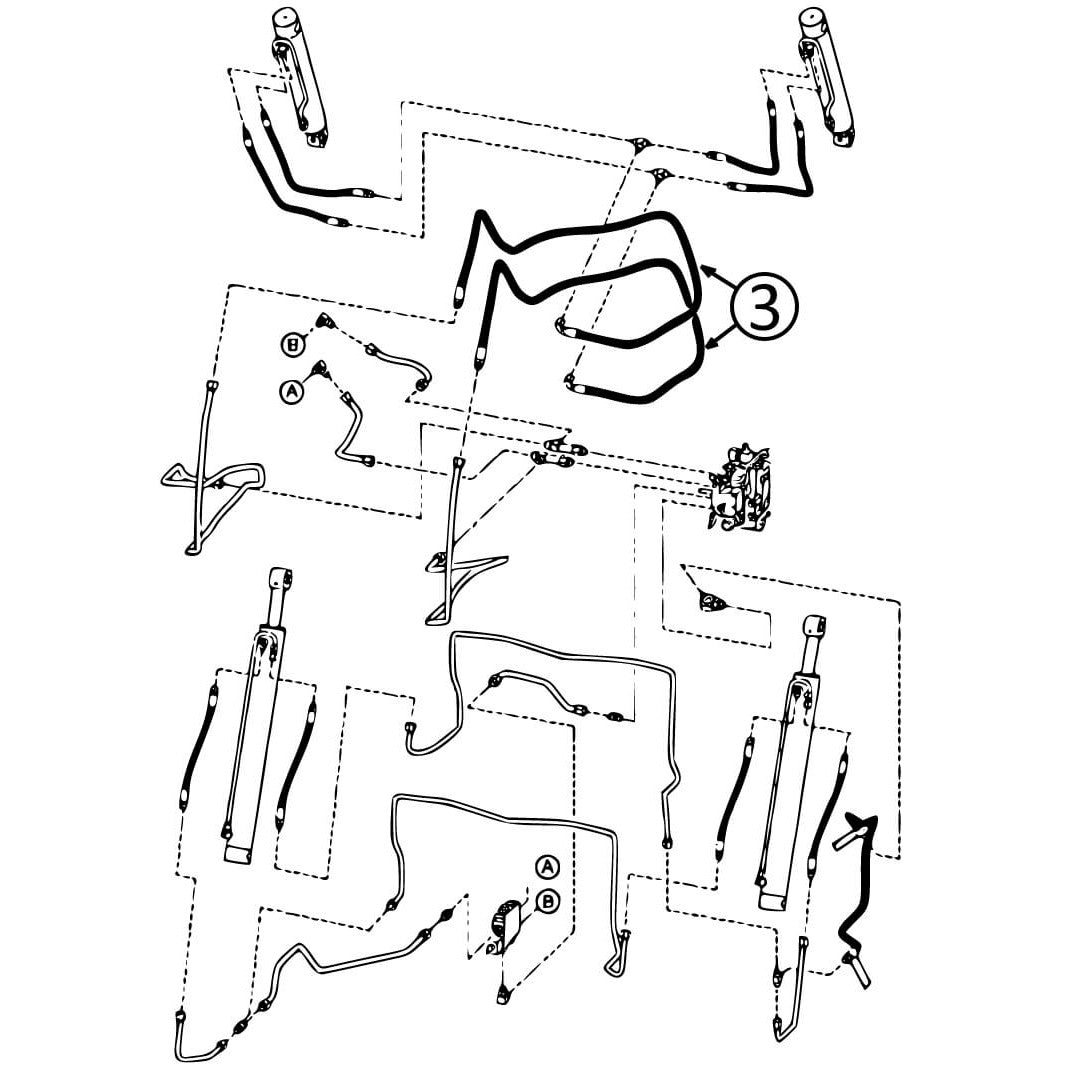 Bobcat T300 & T320 Hydraulic Hose Kit - Replacement Hose Along Arm to Loader Bucket Tilt Cylinders #3 | Compatible with Skid Steer Loaders for Construction & Landscaping Work