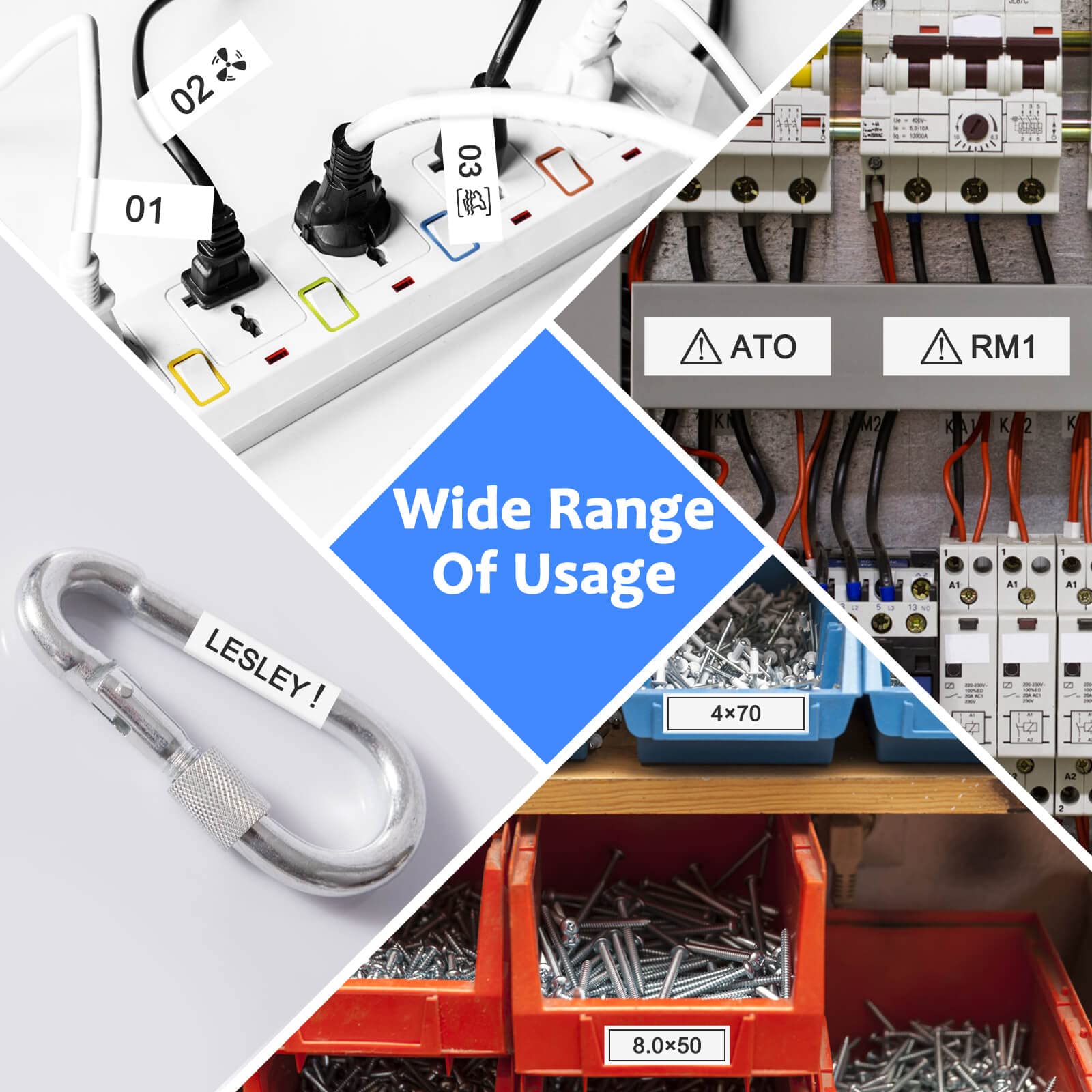 20 Pack Dymo 18445 Compatible Label Tape - Black on White 3/4