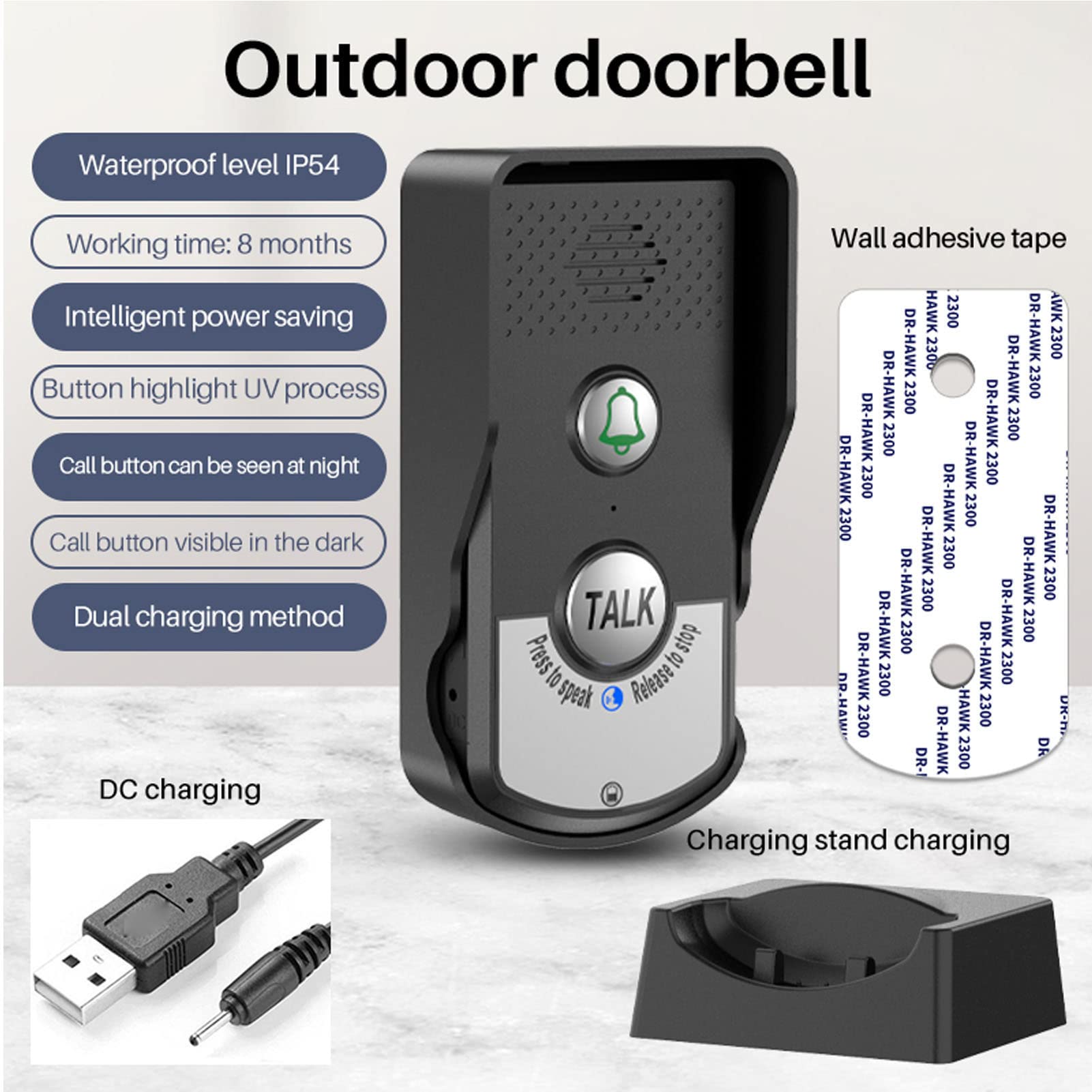 **Wireless Intercom System for Home - 1500M Range, Dual Charging Options, Doorbell Function - Secure Home Communication for Apartments, Offices & Gated Communities**