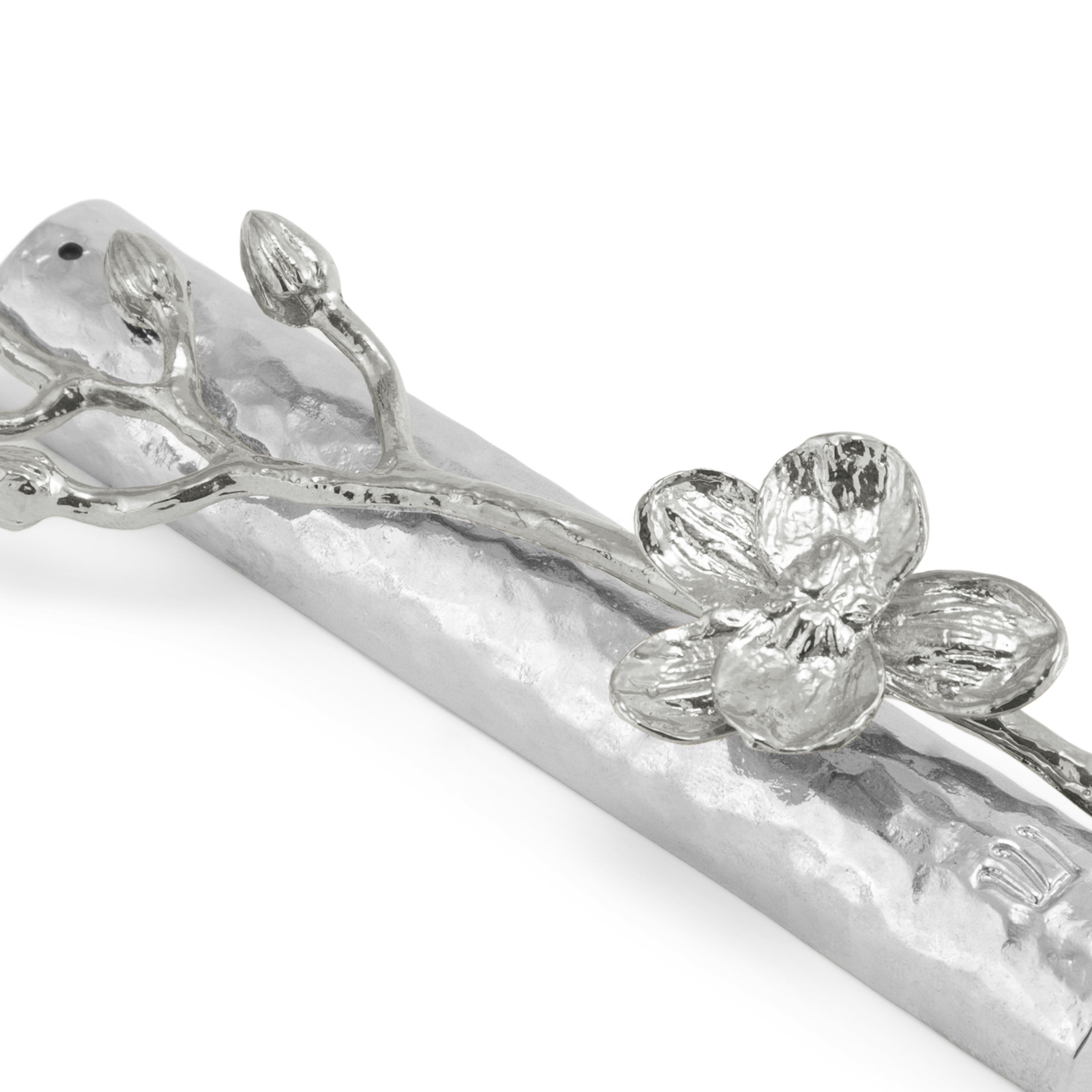 White Orchid Mezuzah - Elegant Jewish Door Blessing Scroll Case for Home Protection & Spiritual Decor | Perfect for Housewarming Gifts & Jewish Holidays