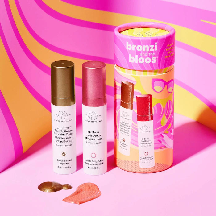 Drunk Elephant Bronzi + Bloos Color Serum Duo - Set with Bronzer & Blush for a Natural Glow | Perfect for Everyday Makeup & Special Occasions