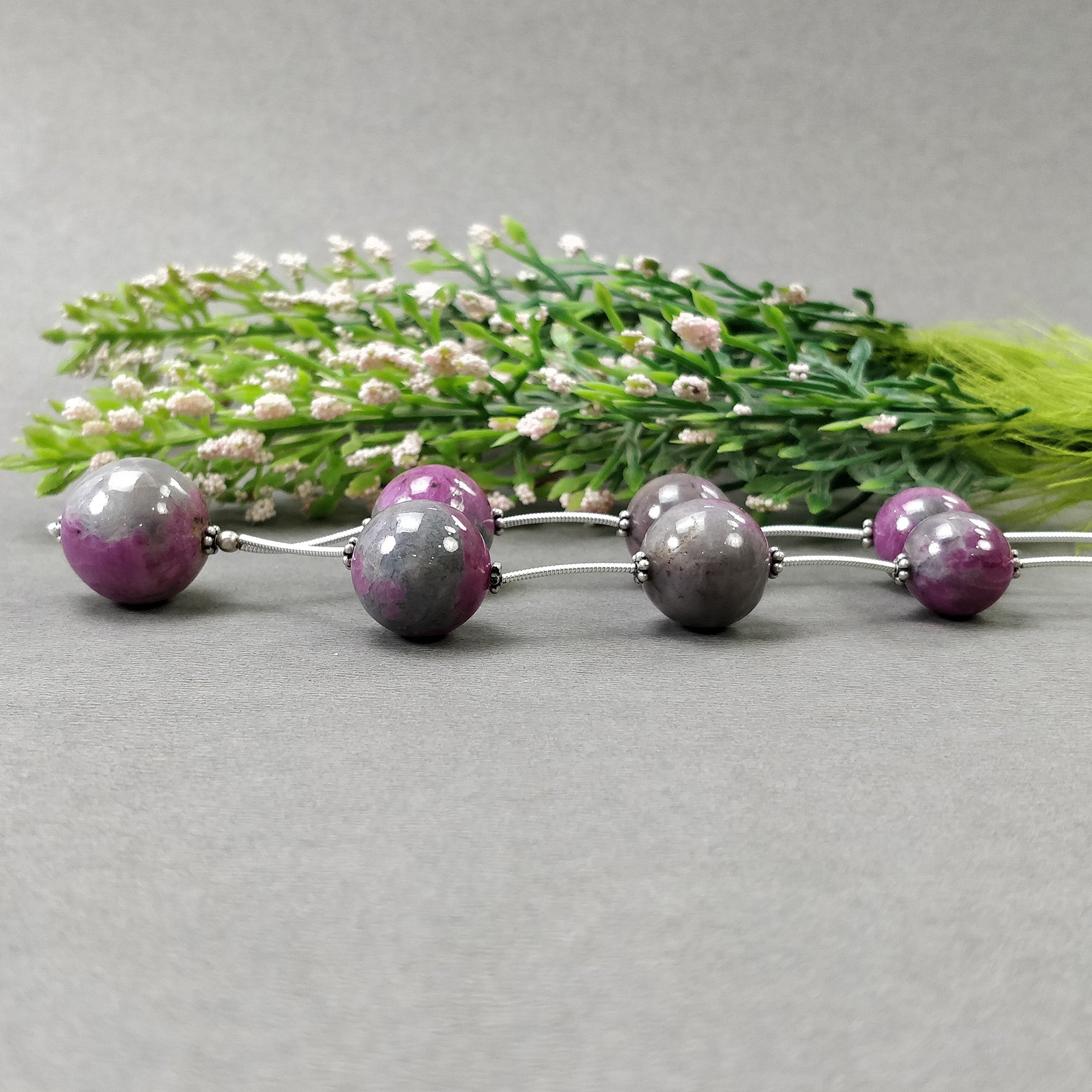 Natural Untreated Bi-Color Zoisite Ruby Gemstone Loose Beads (206.50cts, 12.5mm-17.5mm) - Perfect for Jewelry Making, DIY Crafts & Healing Crystal Collections