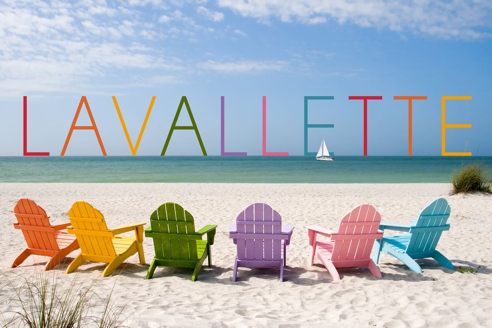 Lavallette New Jersey Colorful Chairs - 24x36 Gallery Quality Metal Wall Art, Aluminum Home Decor for Living Room, Bedroom & Office