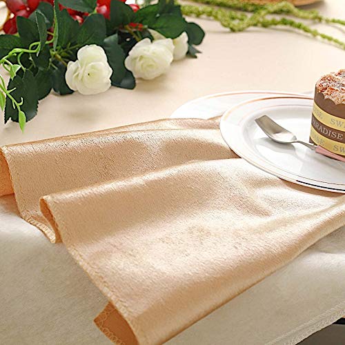 100-Pack Premium Champagne Velvet Napkins 20x20 Inch - Elegant Wedding, Party & Dinner Table Decorations - Luxury Event Linens for Catering, Banquets & Special Occasions