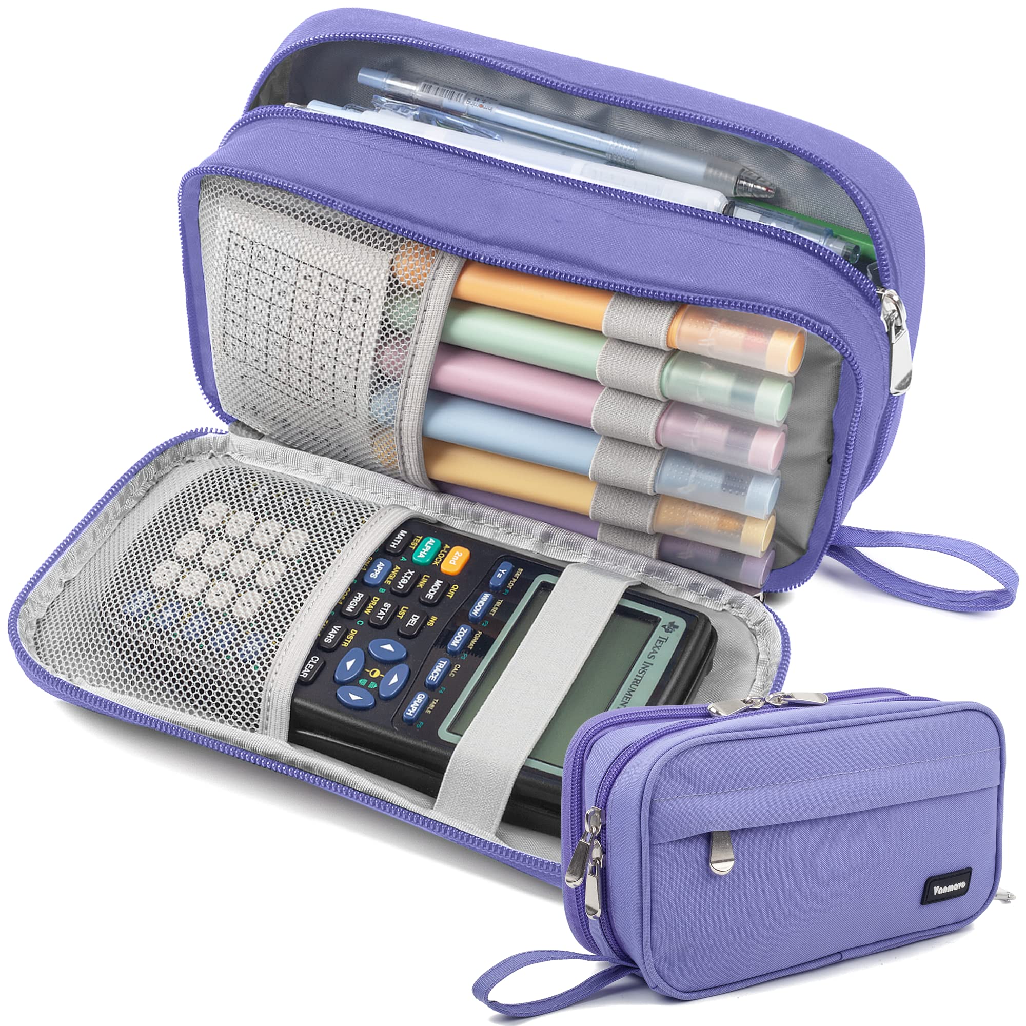 Large Capacity Pencil Case with 3 Compartments - Durable Zippered Pen Pouch for School, Office & Travel - Perfect Organizer for Markers, Pens & Stationery (Ideal for Students, Kids & Adults) - Great for Backpacks, Desks & On-the-Go Use