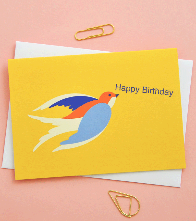 Happy Birthday Bird Notecard Set by Elvira van Vredenburgh - Handmade Greeting Cards for Birthdays, Thank You Notes & Special Occasions - Perfect for Party Invitations, Gift Cards & Personal Messages