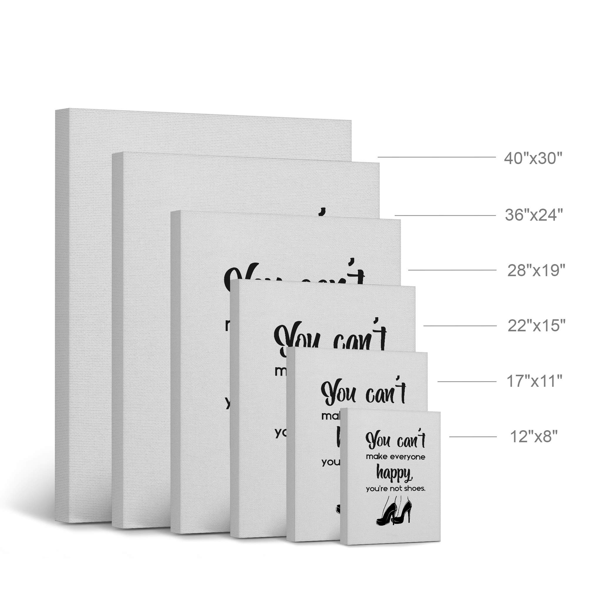 Smile Art Design 'You Can’t Make Everyone Happy You’re Not Shoes' Quote - High Heels Fashion Canvas Print Wall Art for Girls Room, Women's Dorm, Bedroom & Living Room Decor - Ready to Hang 40x30 - Perfect for Fashion Lovers & Home Styling