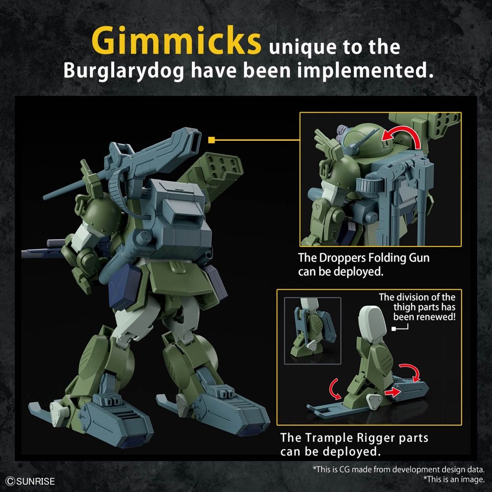 Bandai HG Armored Trooper Votoms: Shining Heresy ATM-09-DD BurglaryDog Model Kit - 1/48 Scale Sci-Fi Action Figure for Collectors & Anime Fans - Perfect for Display & Diorama Building