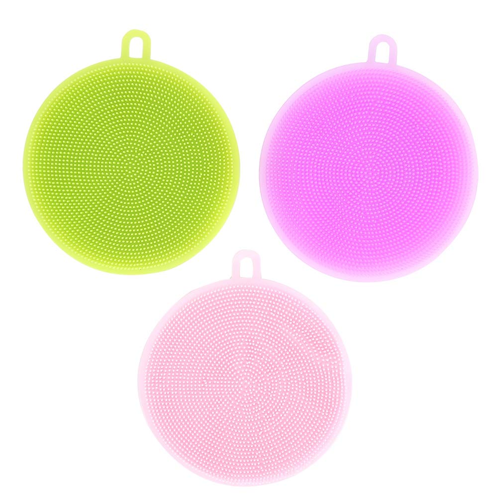 Durable Silicone Dish Scrubber - Food Safe for Kitchen & Glass Cleaning